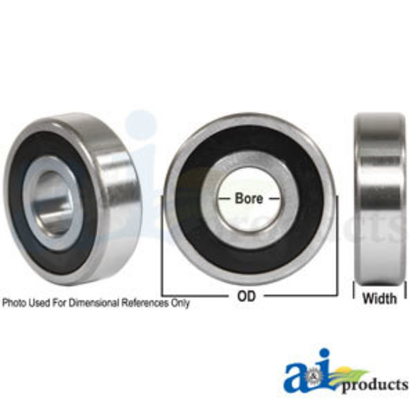 A & I Products Bearing, Ball; 6200 Series, Flat Edge 3" x3" x1" A-6205-RS-I